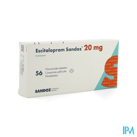 Escitalopram Sandoz 20mg Filmomh Tabl 56 X 20mg