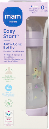 Mam Zuigfles Easy Start A/colic Matt Lila 260ml 5