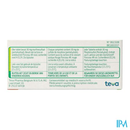 Morphine Teva 30 Comp 60x 30mg 5