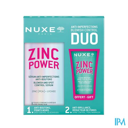 Nuxe Zinc Power Kit Serum 30ml + Fluide 15ml