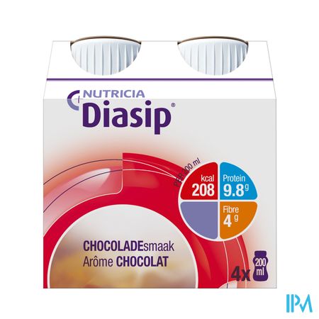 Diasip Chocolade Fles 4x200ml