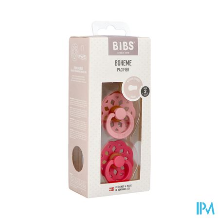 Bibs 2 Sucette Boheme Duo Dusty Pink&coral