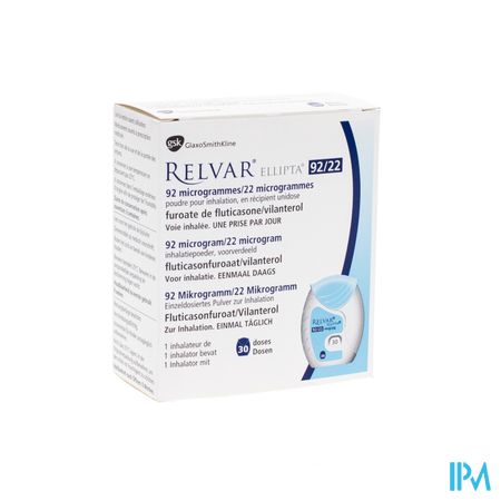 Relvar Ellipta 92/22mcg Pdr Inhal Multidose 1x30