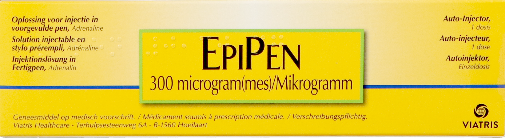 Epipen 0,30mg Patroon 0,3ml Sol Inj 1mg/ml 5