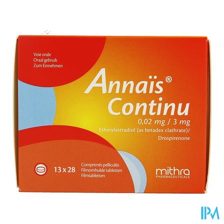 Annais Continu 3mg/0,020mg Comp Pell 13 X 28 2