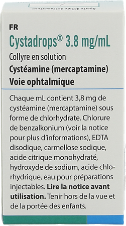 Cystadrops 3,8mg/ml Fl 1 X 5ml 1