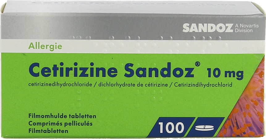 Cetirizine Sandoz comp 100 X 10mg 4