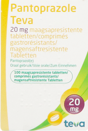 Pantoprazole Teva 20mg Maagsapresist Comp 100x20mg 1