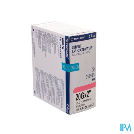 Terumo Surflash Iv Catheter 51mm 20g Rose 50 1