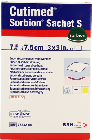 Cutimed Sorbion Zakje S 7,5x 7,5cm 50 7323202 1