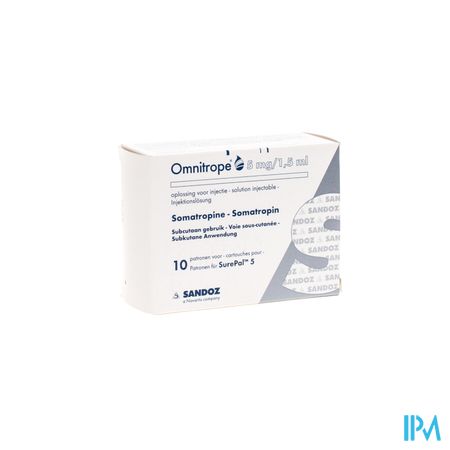 Omnitrope Sandoz 3,3mg/ml 10 Patr 1,5ml Stylo