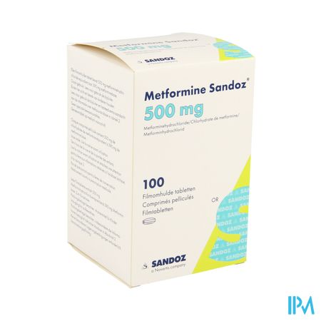 Metformine Sandoz 500mg Comp Pell Pot 100x500mg 1