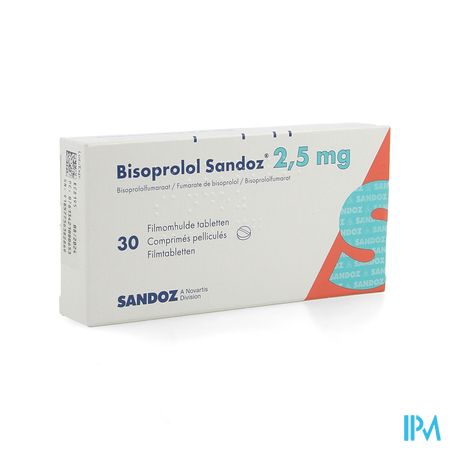 Bisoprolol Sandoz 2,5mg Comp Pell 30 X 2,5mg