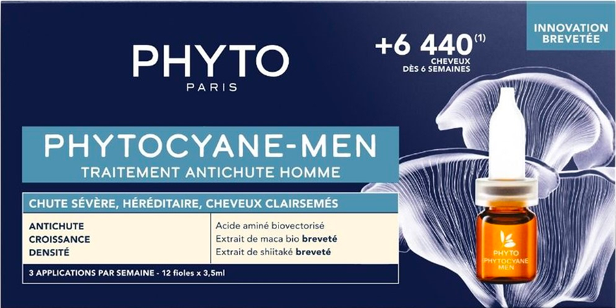 Phytocyane Men Trait. Chute Progr. Fioles 12x3,5ml 4