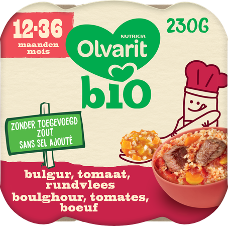 Olvarit Bio 12-36m Bulgur Tomaat Rundvlees 2