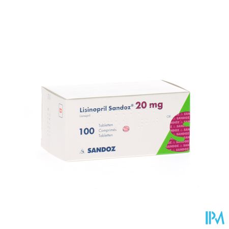 Lisinopril Sandoz 20mg Comp 100