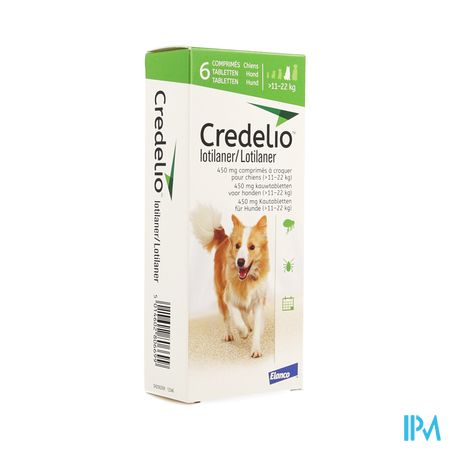 CREDELIO CHIEN >11-22KG 6 COMP CROQ VETER 450 MG
