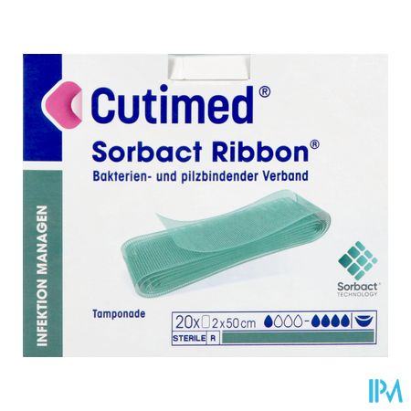 Cutimed Sorbact Ribbon Gaasstrook 2cmx50cm 20 2