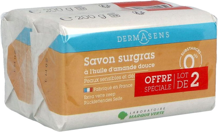 Marque V Dermasens Zeep Overvet Neutraal 2x200g 2