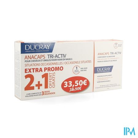 Ducray Anacaps Tri-activ Caps 3x30 Prijs Promo