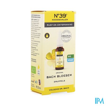 Bachbloesem Bio N°39 Noodgevallen Druppels 20ml