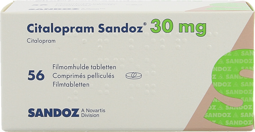 Citalopram Sandoz Comp 56 X 30mg 2