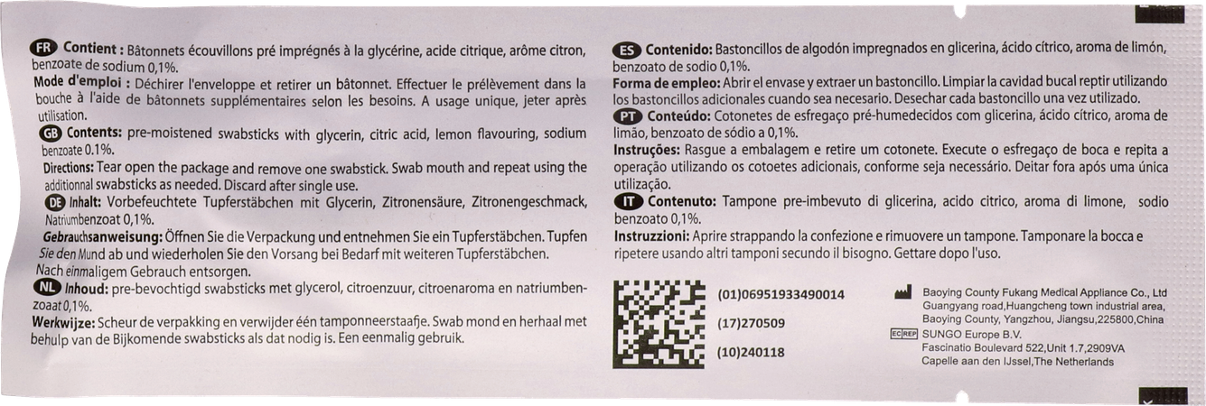 Sonora Katoen Swabs Gedrenkt Glycerine &citroen 3 3