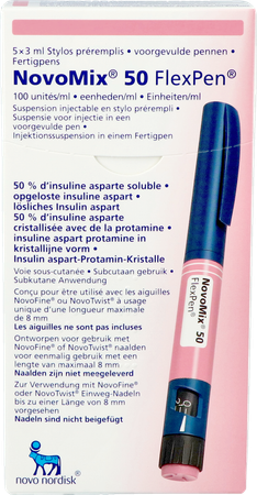 Novomix 50 Flexpen Opl Inj Voorgevulde Pen 5 1