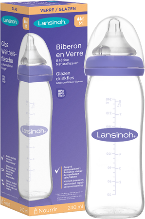 Lansinoh Zuigfles Glas + Speen 240ml 4 9