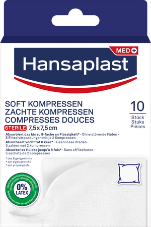 Hansaplast Soft Compress 7,5cmx7,5cm 10 2