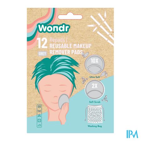 Wondr Herbruikbare Watjes Grijs 12 1