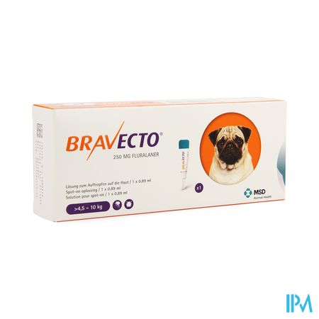 Bravecto 250mg Spot On Opl Hond >4,5-10kg Pipet 1 1