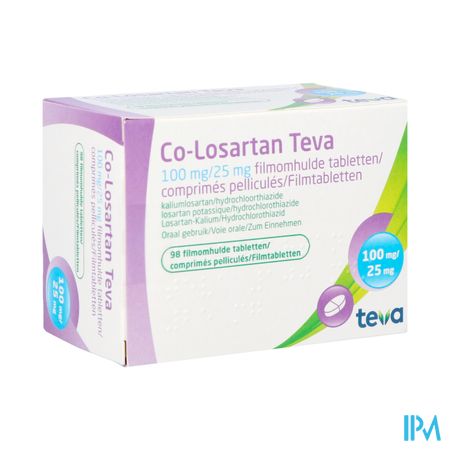 Co Losartan Teva 100mg/25mg Filmomh Tabl 98