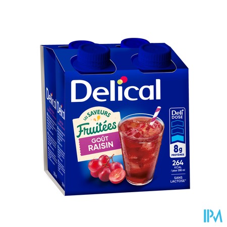 Delical Fruitdrink Druif 4x200ml