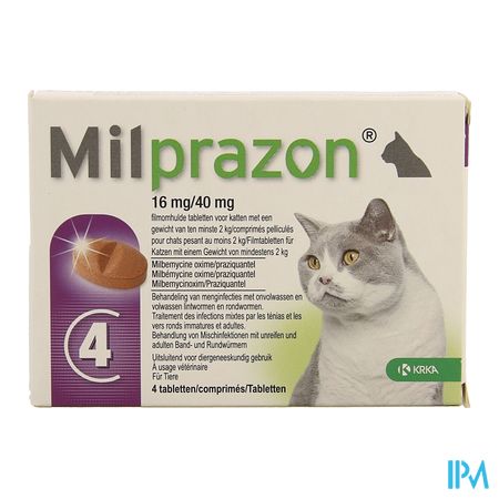 Milprazon 16mg/ 40mg Chat +2kg Comp 1x4 1