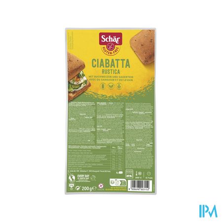 Schar Ciabatta Rustica Glutenvrij200g 6616 Revogan