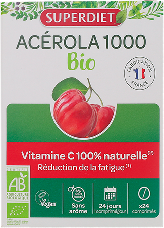 Superdiet Acerola 1000 Bio Kauwtabl 24 3