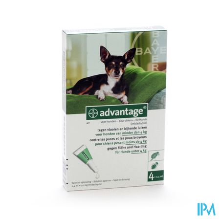 Advantage 40 Honden <4kg 4x0,4ml 1