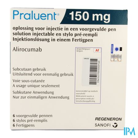 Praluent 150mg Sol Inj Stylo Prerempli 6 X 150mg 1