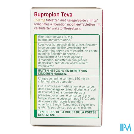 Bupropion Teva 150mg Geregul.afgifte Comp 90 6