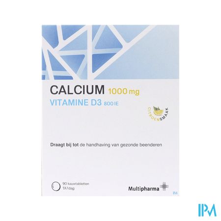 Multipharma Calcium D3 1000mg/800ui Kauwtabl 90