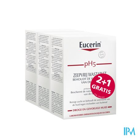Eucerin Ph5 Wastablet Z/zeep 100g 2+1 Gratis