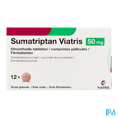 Sumatriptan Viatris 50mg Tabl 12 3
