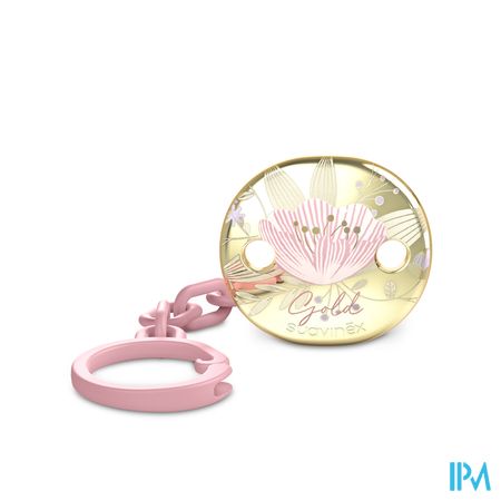 Suavinex Gold Soother Chain Pink 2