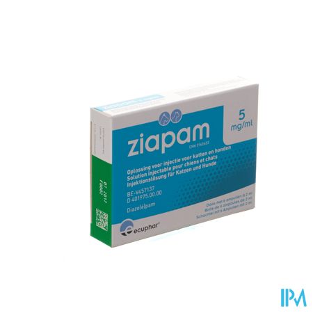 Ziapam 5mg/ml Opl Inj Hond Kat Amp 6x2ml