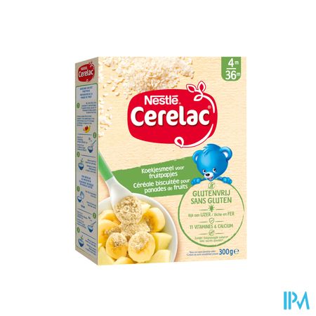 Nestlé Cerelac Céréales Biscuitées SANS GLUTEN Bébé 4+ 300g