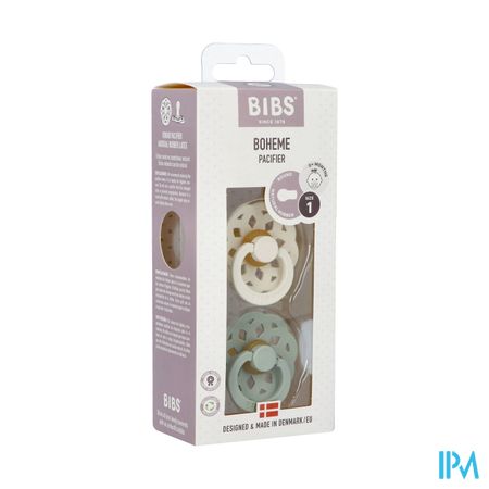 Bibs 1 Fopspeen Boheme Duo Sage/ivory 2