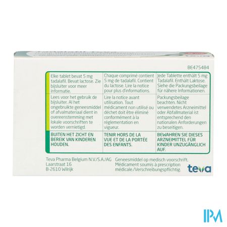 Tadalafil Teva Comp Pell 28 X 5,0mg 5