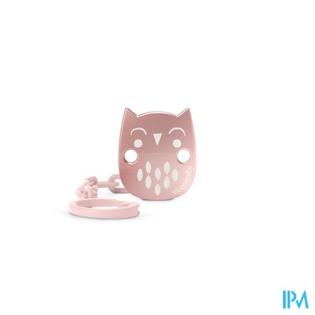 Suavinex Bonhomia Soother Chain Owl Pink 2
