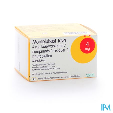Montelukast Teva 4mg Kauwtabletten 98 X 4mg 1